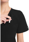Black - Women's Tuck-in V-Neck Scrub Top (View 3)