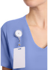 Ciel Blue - Women's Tuck-in V-Neck Scrub Top (View 2)