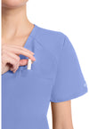 Ciel Blue - Women's Tuck-in V-Neck Scrub Top (View 3)