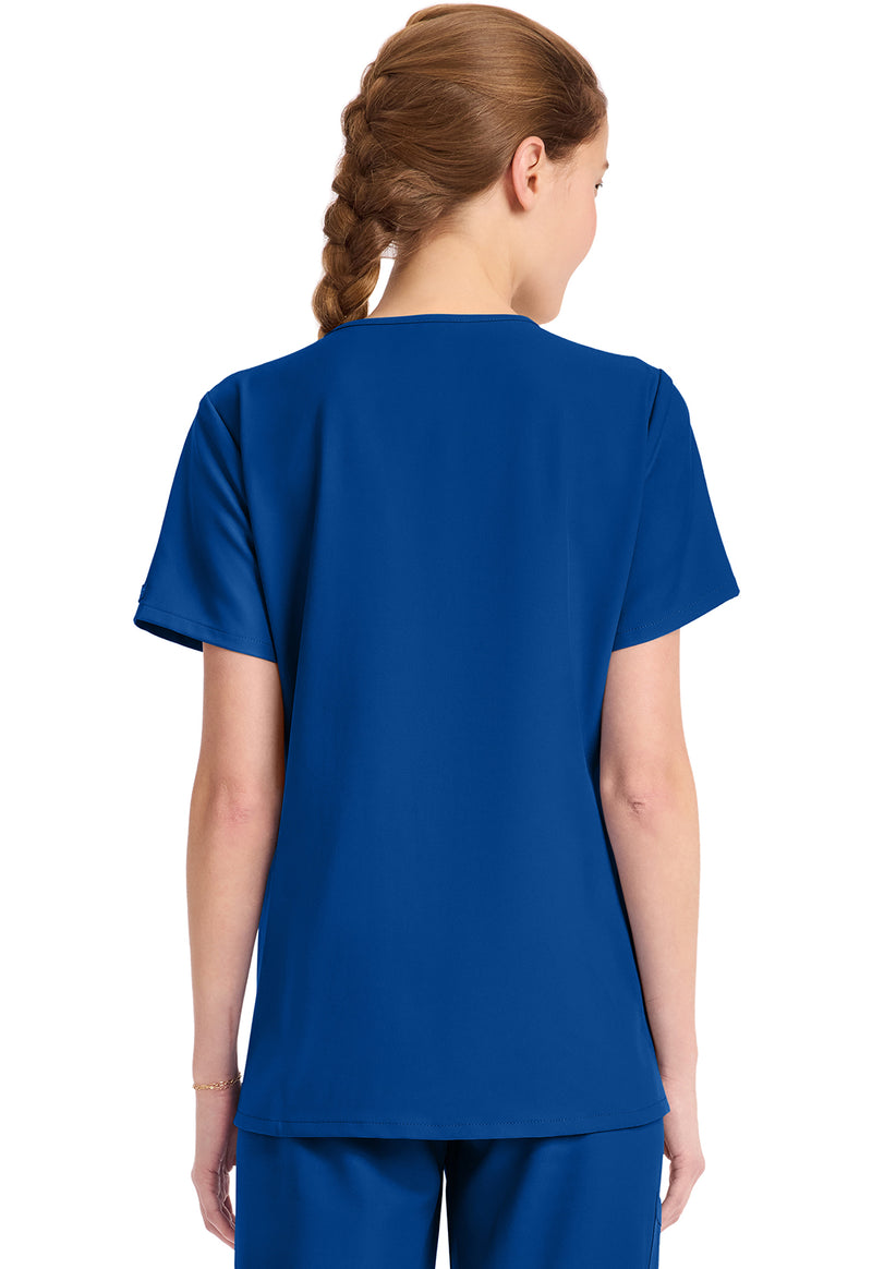Galaxy Blue - Cherokee WW Originals Ultra Women Scrub Top - Back View