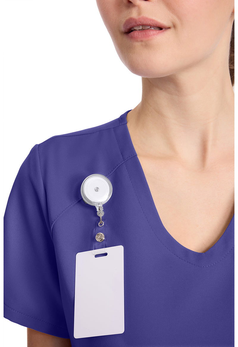 Grape - Women's Tuck-in V-Neck Scrub Top (View 2)