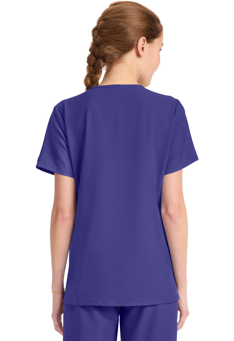 Grape - Cherokee WW Originals Ultra Women Scrub Top - Back View
