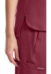 Heather Cranberry - Women's Tuck-in V-Neck Scrub Top (View 4)