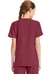 Heather Cranberry - Cherokee WW Originals Ultra Women Scrub Top - Back View