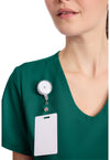 Hunter Green - Women's Tuck-in V-Neck Scrub Top (View 2)