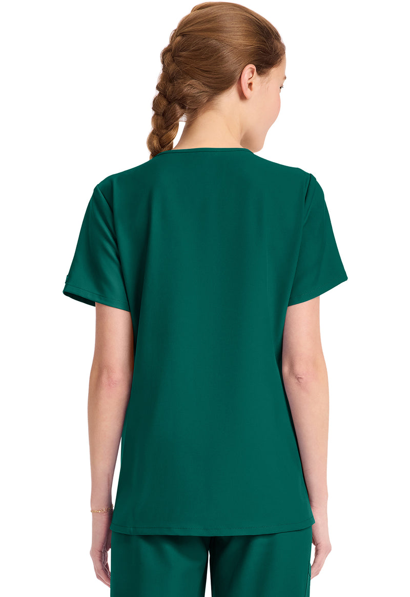 Hunter Green - Cherokee WW Originals Ultra Women Scrub Top - Back View