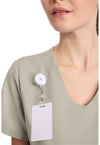 Khaki - Women's Tuck-in V-Neck Scrub Top (View 2)