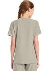 Khaki - Cherokee WW Originals Ultra Women Scrub Top - Back View