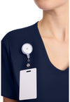 Navy - Women's Tuck-in V-Neck Scrub Top (View 2)