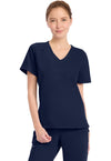 Navy - Cherokee WW Originals Ultra Women Scrub Top - Front View