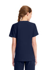 Navy - Cherokee WW Originals Ultra Women Scrub Top - Back View