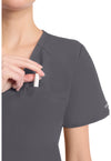 pewter - Women's Tuck-in V-Neck Top (View 3)