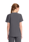 Pewter - Cherokee WW Originals Ultra Women Scrub Top - Back View