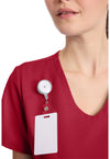 RED - Women's Tuck-in V-Neck Scrub Top (View 2)