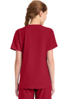 RED - Cherokee WW Originals Ultra Women Scrub Top - Back View