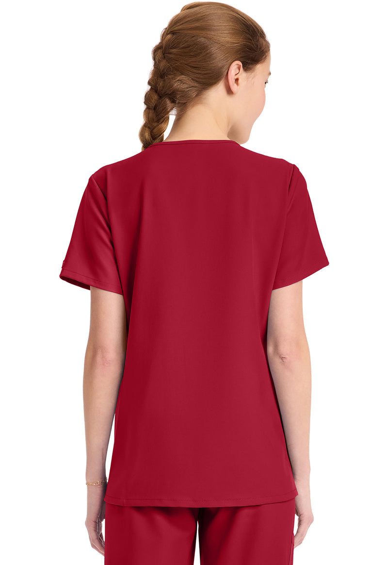 RED - Cherokee WW Originals Ultra Women Scrub Top - Back View