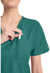 Teal Blue - Women's Tuck-in V-Neck Scrub Top (View 3)
