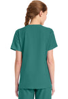 Teal Blue - Cherokee WW Originals Ultra Women Scrub Top - Back View