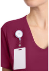 Wine - Women's Tuck-in V-Neck Scrub Top (View 2)