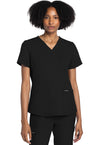 Black - Cherokee WW Originals Ultra Women Scrub Top - Front View