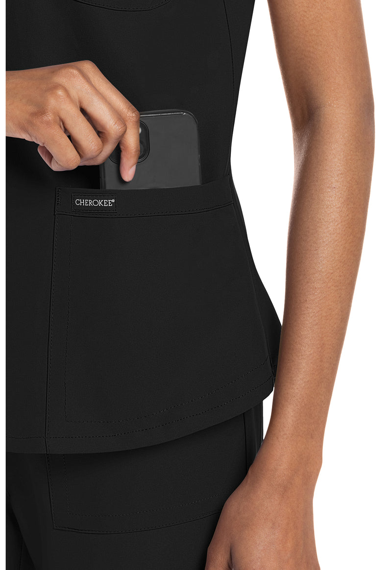 Black - Women's V-Neck Scrub Top (View 3)