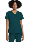 Caribbean Blue - Cherokee WW Originals Ultra Women Scrub Top - Front View