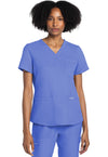 Ciel Blue - Cherokee WW Originals Ultra Women Scrub Top - Front View