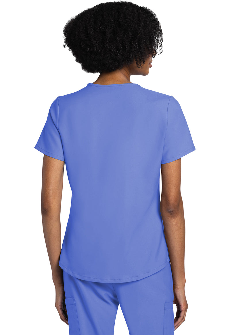 Ciel Blue - Cherokee WW Originals Ultra Women Scrub Top - Back View