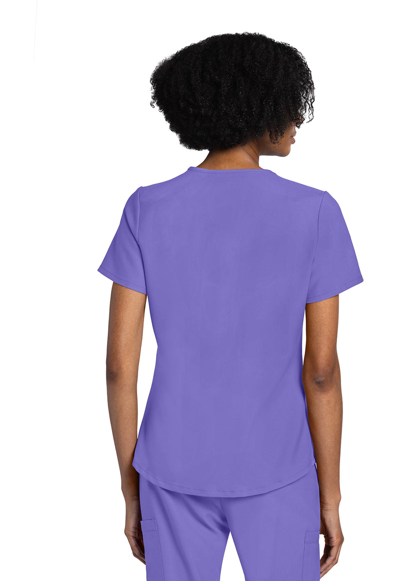 Electric Lavender - Cherokee WW Originals Ultra Women Scrub Top - Back View