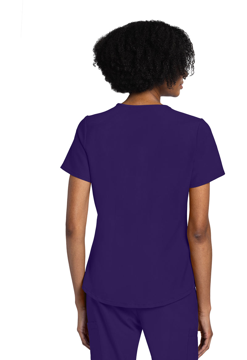 Grape - Cherokee WW Originals Ultra Women Scrub Top - Back View