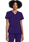 Grape - Cherokee WW Originals Ultra Women Scrub Top - Front View