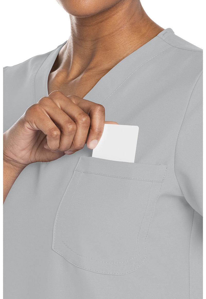 Grey - Women's V-Neck Scrub Top (View 2)