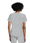 Grey - Cherokee WW Originals Ultra Women Scrub Top - Back View