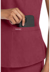 Heather Cranberry - Women's V-Neck Scrub Top (View 3)