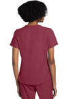 Heather Cranberry - Cherokee WW Originals Ultra Women Scrub Top - Back View