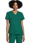 Hunter Green - Cherokee WW Originals Ultra Women Scrub Top - Front View
