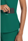 Hunter Green - Women's V-Neck Scrub Top (View 3)