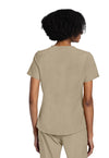 Khaki - Cherokee WW Originals Ultra Women Scrub Top - Back View