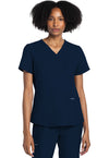Navy - Cherokee WW Originals Ultra Women Scrub Top - Front View