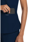 Navy - Women's V-Neck Scrub Top (View 3)