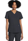 Pewter - Cherokee WW Originals Ultra Women Scrub Top - Front View