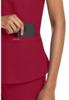 RED - Women's V-Neck Scrub Top (View 3)