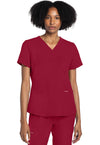 RED - Cherokee WW Originals Ultra Women Scrub Top - Front View