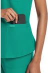 Teal Blue - Women's V-Neck Scrub Top (View 3)