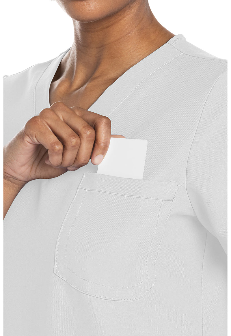 White - Women's V-Neck Scrub Top (View 2)