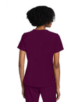 Wine - Cherokee WW Originals Ultra Women Scrub Top - Back View
