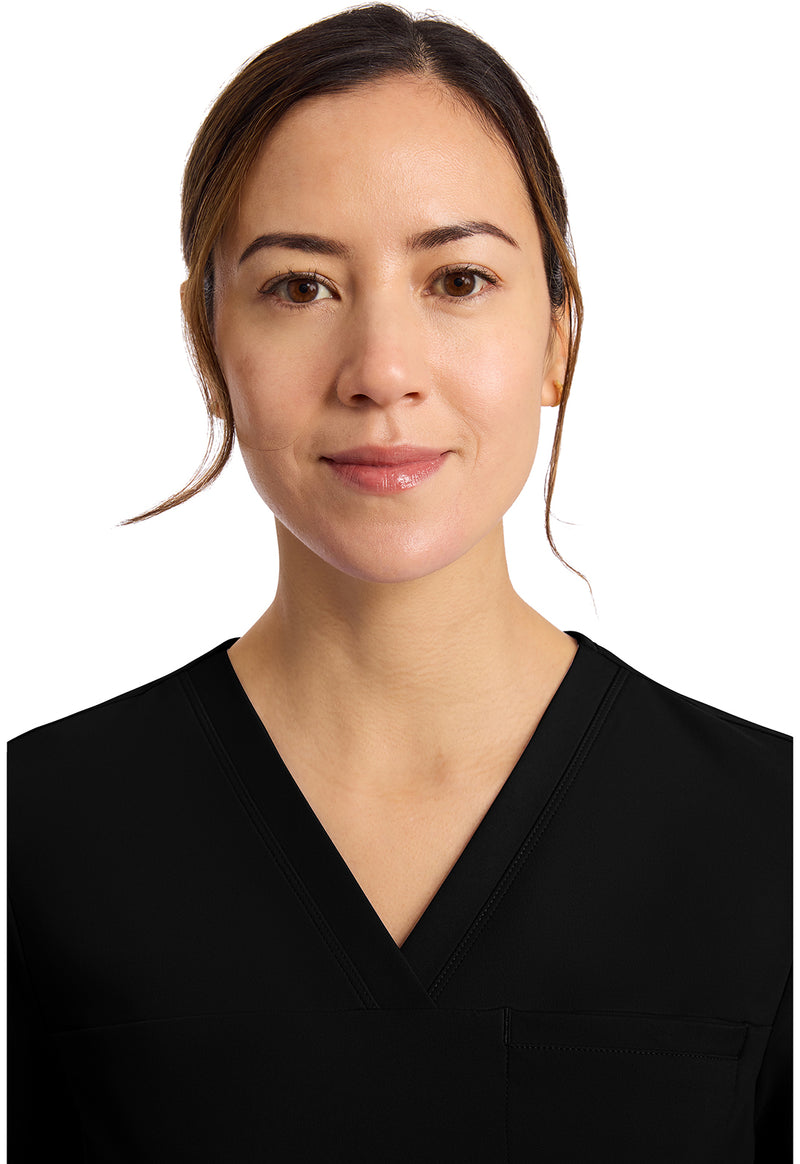 Black - Women's Tuck in Scrub Top (View 2)
