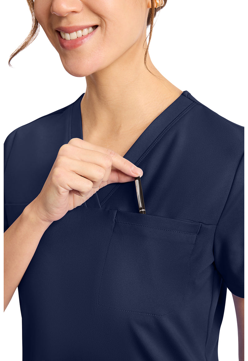 Navy - Women's Tuck in Scrub Top (View 3)