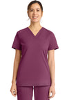Wine - Cherokee Achieve Women Scrub Top - Front View