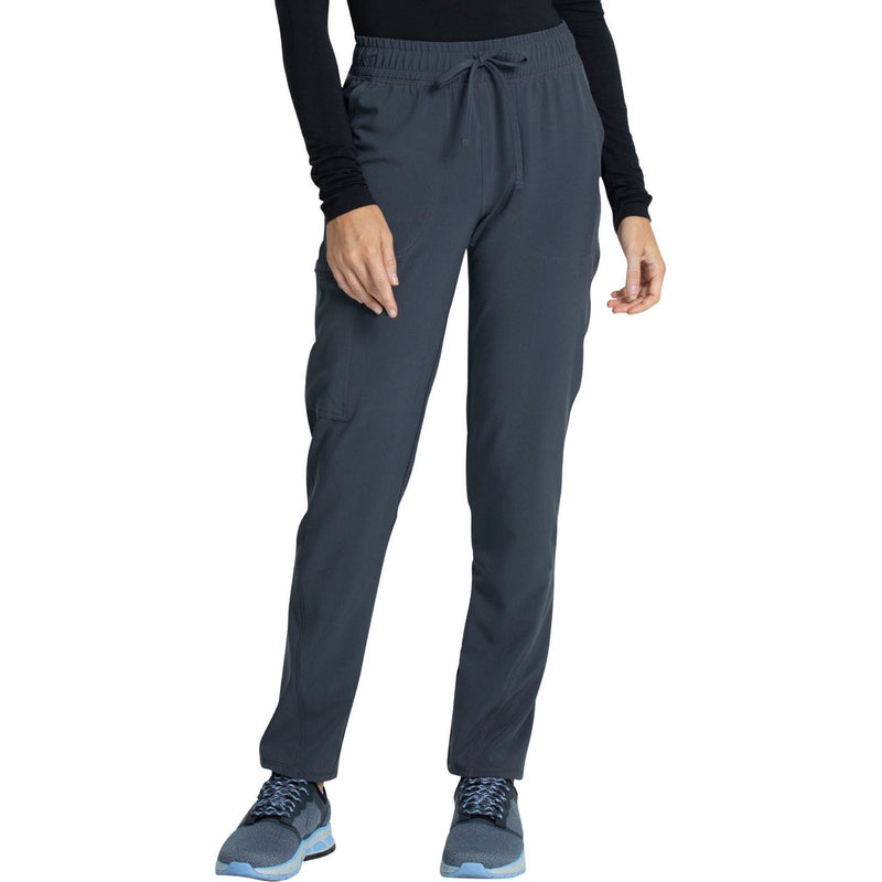 pewter - Mid Rise Drawstring Tapered Leg Pant